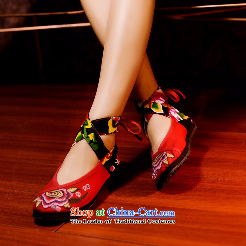 The fall of Old Beijing shoes silk embroidered shoes bottom of thousands of ethnic marriages shoes bride women shoes single Shoes, Casual Shoes 0313 red 37, Ms Shelley silk , , , shopping on the Internet