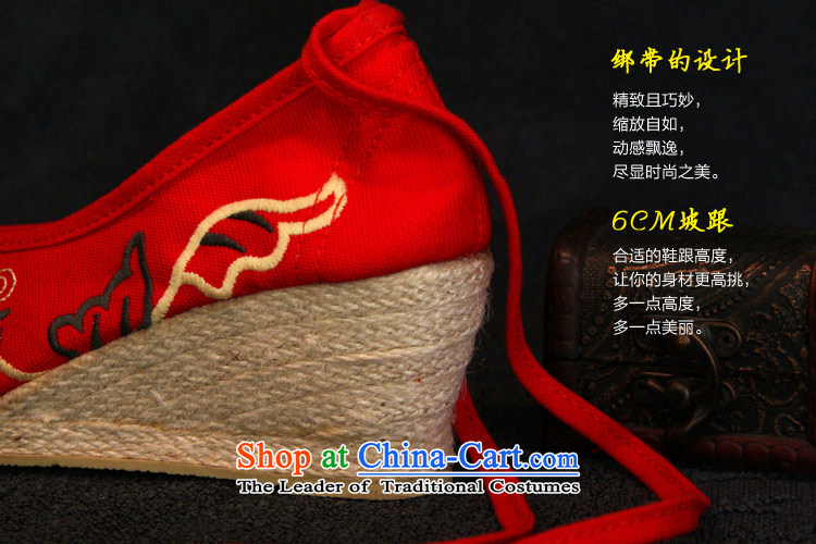 The silk fall of Old Beijing National wind and contemptuous of Mudan mesh upper embroidered shoes red shoes bride shoes, casual marriage with a lady's shoe single slope shoes 303-6 Red 38 pictures, prices, brand platters! The elections are supplied in the national character of distribution, so action, buy now enjoy more preferential! As soon as possible.