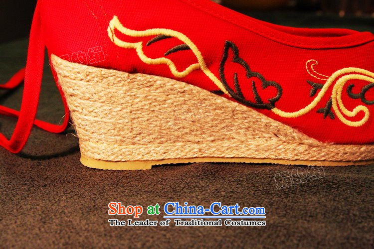 The silk fall of Old Beijing National wind and contemptuous of Mudan mesh upper embroidered shoes red shoes bride shoes, casual marriage with a lady's shoe single slope shoes 303-6 Red 38 pictures, prices, brand platters! The elections are supplied in the national character of distribution, so action, buy now enjoy more preferential! As soon as possible.