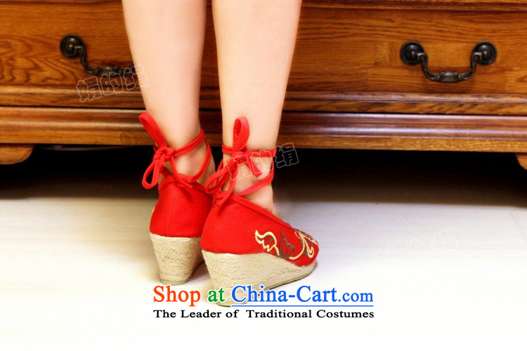 The silk fall of Old Beijing National wind and contemptuous of Mudan mesh upper embroidered shoes red shoes bride shoes, casual marriage with a lady's shoe single slope shoes 303-6 Red 38 pictures, prices, brand platters! The elections are supplied in the national character of distribution, so action, buy now enjoy more preferential! As soon as possible.