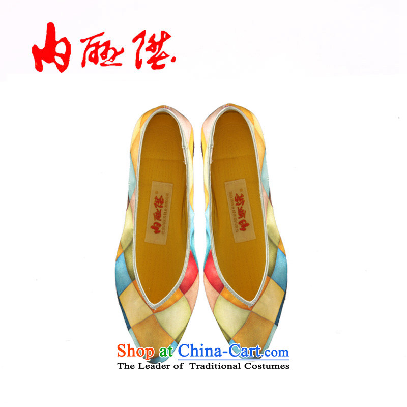 The rise of Old Beijing mesh upper spring and summer-gon leather upper with mesh female points watercolor 7246A spend 35 mixed inline l , , , shopping on the Internet