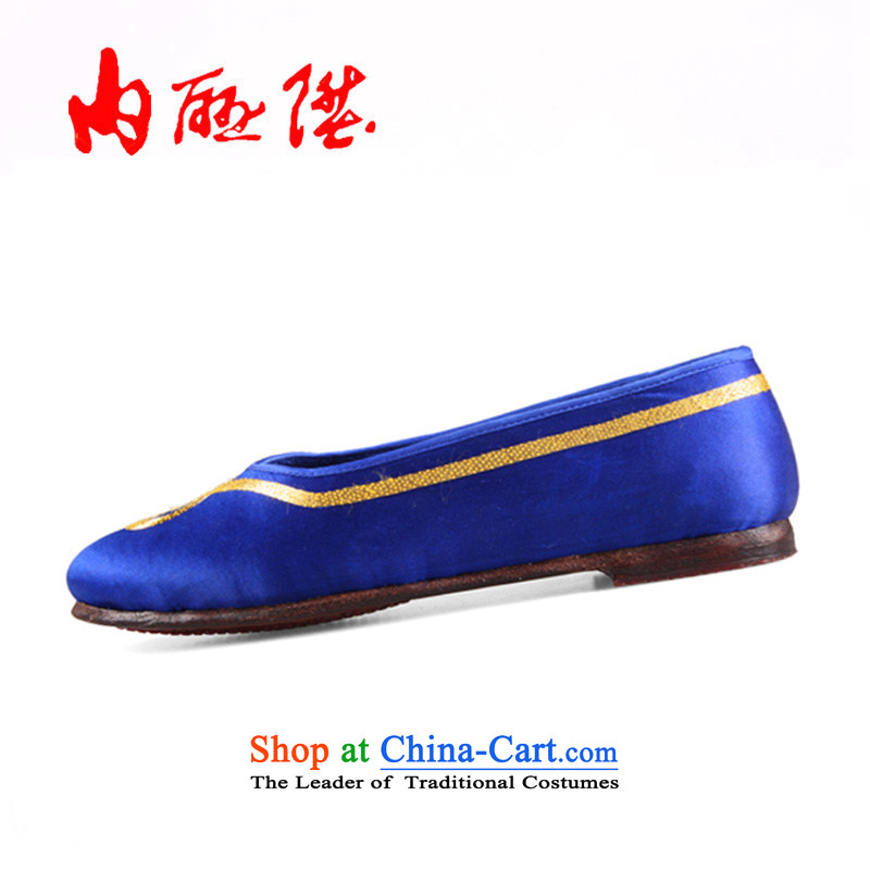 The rise of Old Beijing mesh upper spring and summer-gon leather panelled chipset-mesh upper 7245A Tsim Port Blue?38