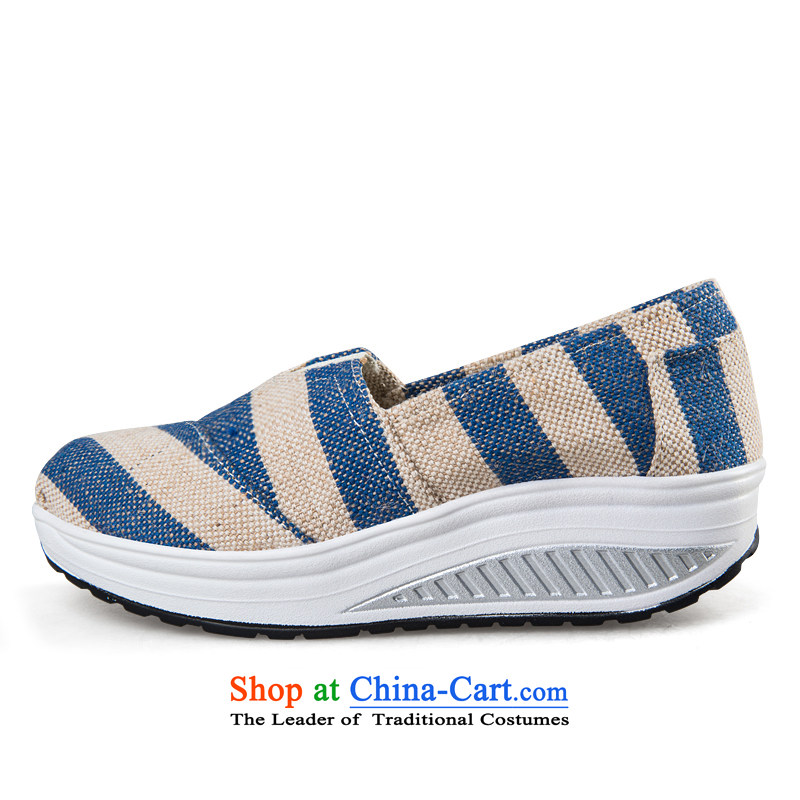 2015 new low leisure shoes yoyos women breathable canvas shoes increased female Korean woman shoes linen paralysis of the blue sports shoes Y006 38 standard code with Sichuan , , , shopping on the Internet
