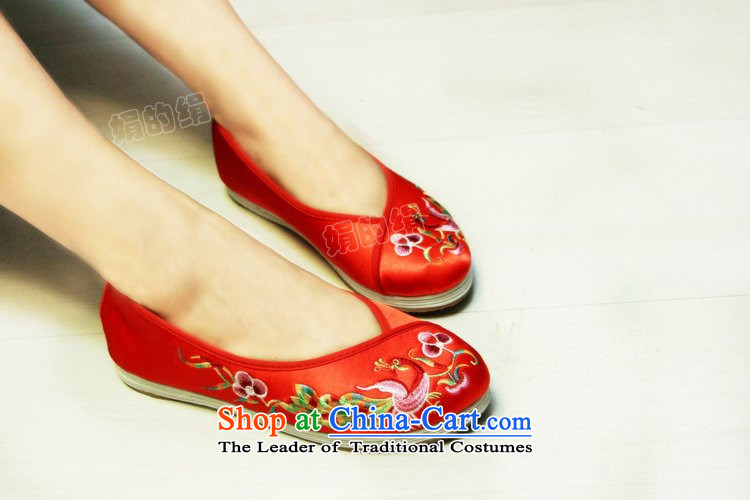 The silk Autumn Chinese style wedding shoes bridal shoes of Old Beijing mesh upper ethnic embroidered shoes flat bottom satin red color bottom thousands of women shoes single shoes Fung 601 red 36 pictures, prices, brand platters! The elections are supplied in the national character of distribution, so action, buy now enjoy more preferential! As soon as possible.