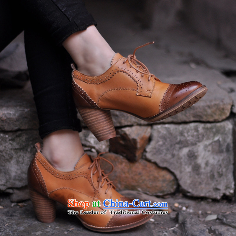 Of the 15 spring ARTMU, Sepia England wind single shoe Blok leisure in bold with shoes strap stitching personality women shoes orange 856-5A spot light spot grasp the concept 38,ARTMU,,, shopping on the Internet