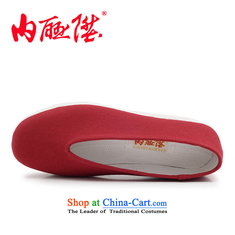 The rise of the women's single shoe-gon thousands ground plain manual color small font size for seniors mesh upper mesh upper 8604A Beijing red 39, inline l , , , shopping on the Internet