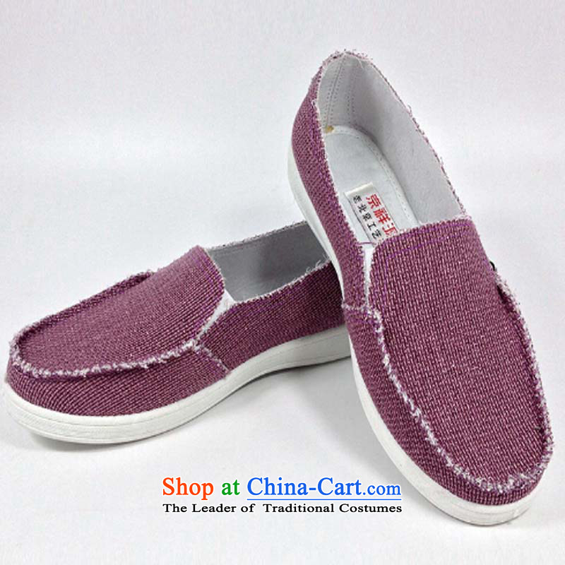  The spring of 2015, good road new old Beijing flat bottom flat fashion canvas shoes women shoes beggar Y-506 purple in Hannover 36, the wolf (DIWEILANG) , , , shopping on the Internet