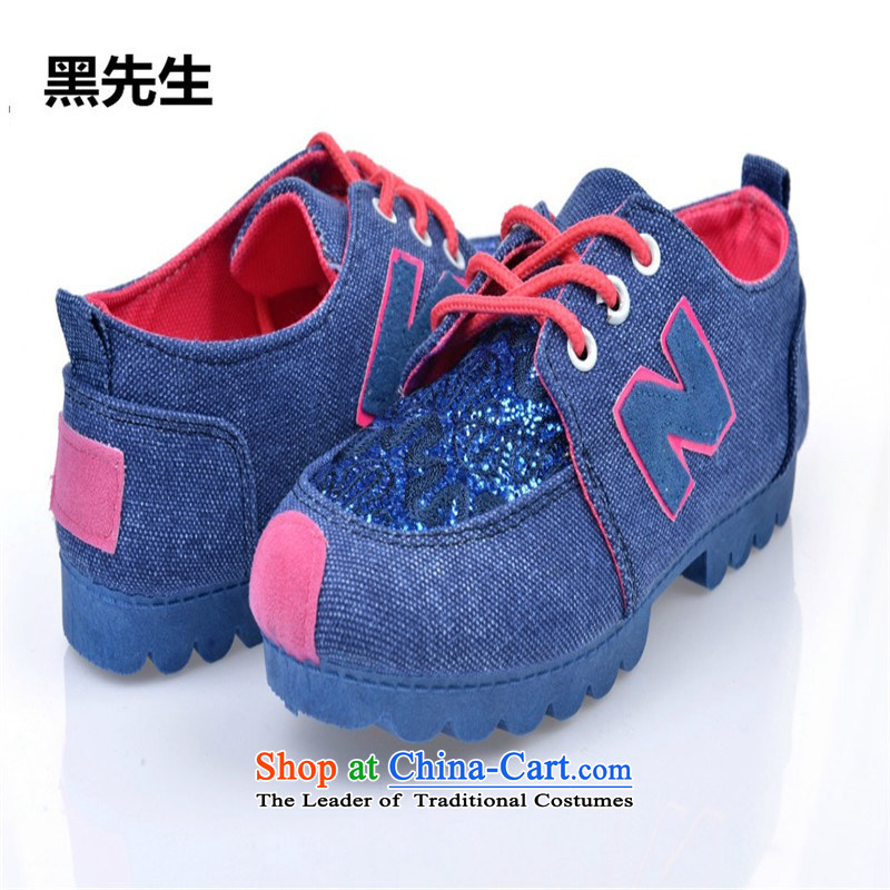 Mr. black stylish original can spell color female 2015 Stamp shoes lace with sneakers leisure sports shoes round head strap women shoes blue 36, black, , , , shopping on the Internet
