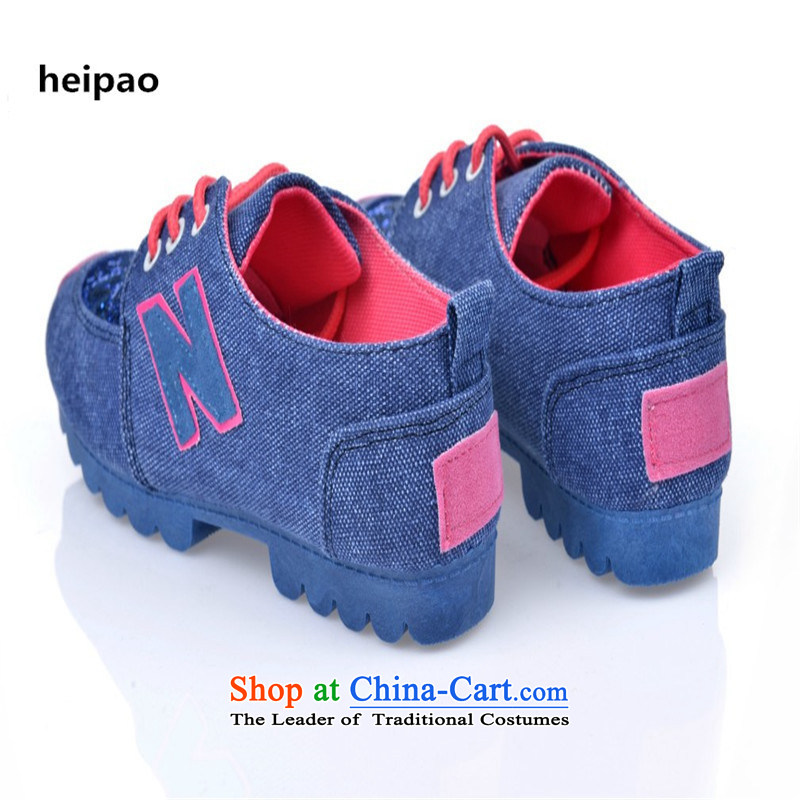 Spring | Summer heipao2015 cowboy fabric waterproof desktop fourth quarter casual women shoes spell shades with a lady's shoe on the trend of the climbing of Ms. chip shoes blue 39,heipao,,, shopping on the Internet