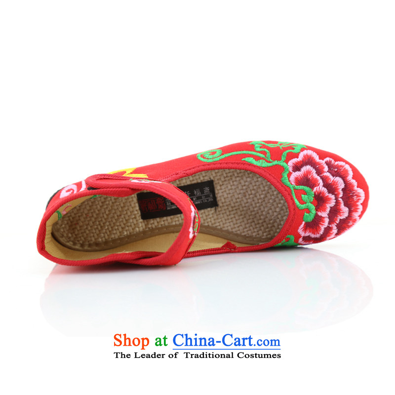 Genuine Package Mail 5,000 well Ramadan Old Beijing mesh upper spring new embroidered shoes women shoes single shoe flat bottom of ethnic mesh upper with velcro black  38, 250 Fuk Ramadan , , , shopping on the Internet