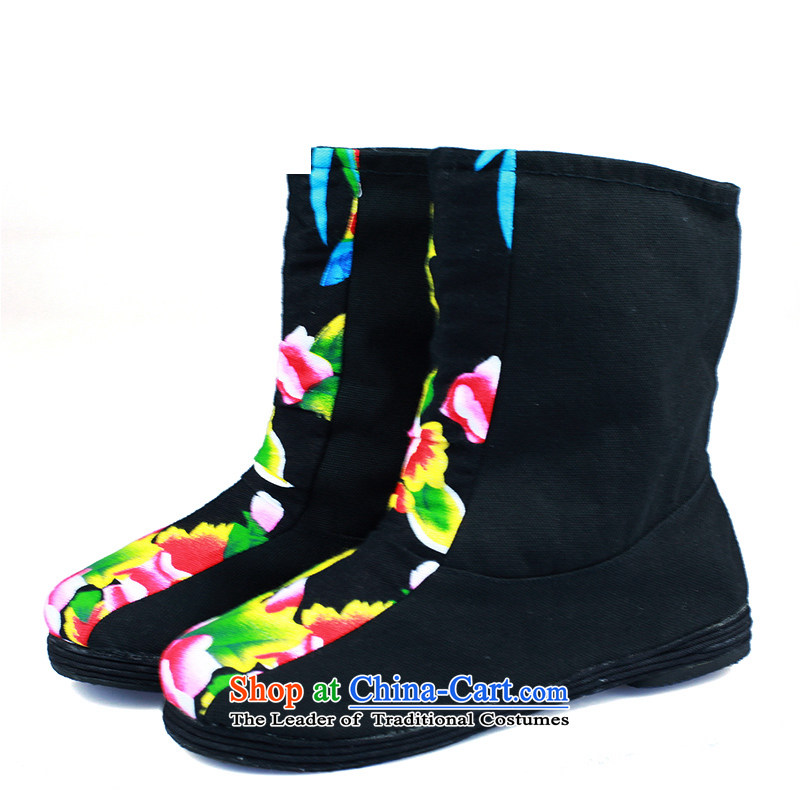 Maple-pyeong of Old Beijing mesh upper layer thousands ground embroidery boots moms ladies boot to increase within A616 Black 39 rest maple ping , , , shopping on the Internet