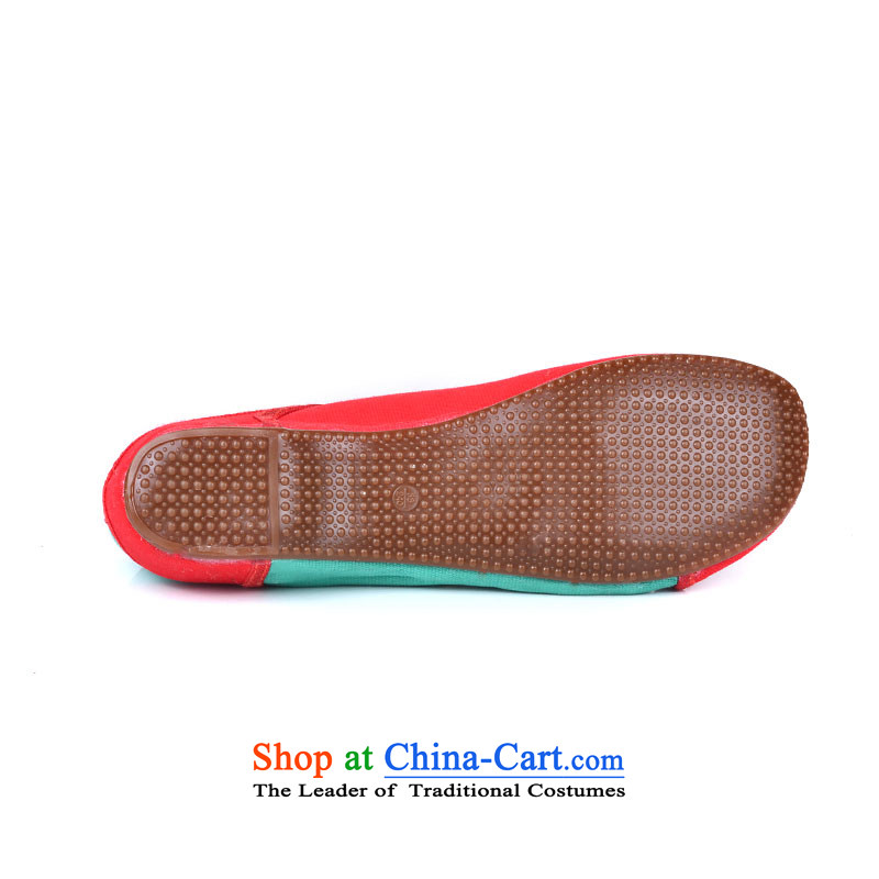 Better well (2015 Spring/Summer JIAFU) new products of Old Beijing mesh upper cross strap women shoes embroidered shoes single shoe beef tendon at its dance 525A62 Plaza with red and green 35 better Fuk (JIAFU) , , , shopping on the Internet