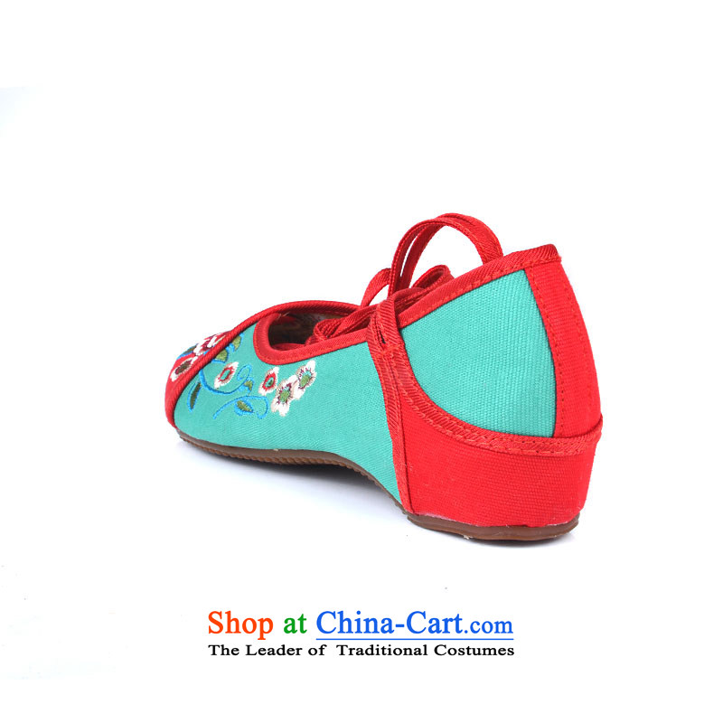 Better well (2015 Spring/Summer JIAFU) new products of Old Beijing mesh upper cross strap women shoes embroidered shoes single shoe beef tendon at its dance 525A62 Plaza with red and green 35 better Fuk (JIAFU) , , , shopping on the Internet