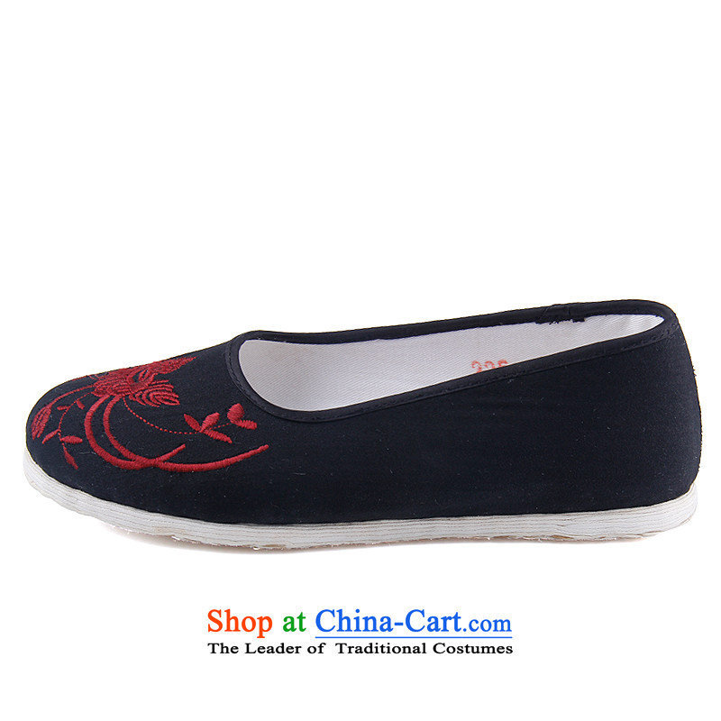 The Thai and source of Old Beijing mesh upper with classic national orchids embroidery female cloth shoes breathability and comfort women shoes manually embroidered ground cloth sewing bottom black 40 leisure shoes and source , , , shopping on the Interne