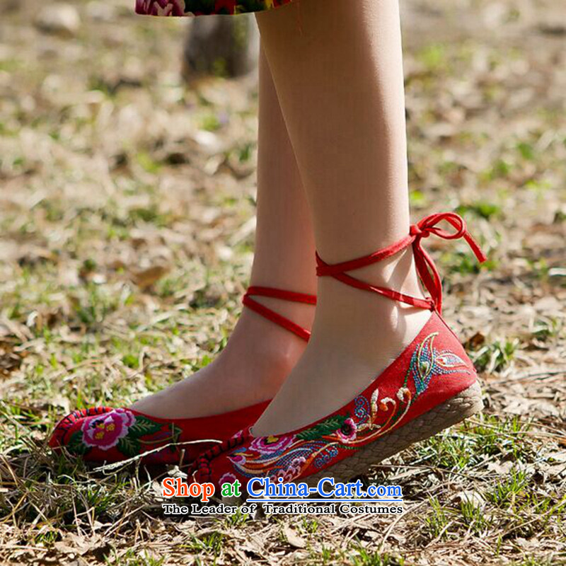 Mesh upper with old Beijing Women embroidered shoes bottom of thousands of ethnic mesh upper red 34.78), Beijing 35 for the benefit of , , , shopping on the Internet