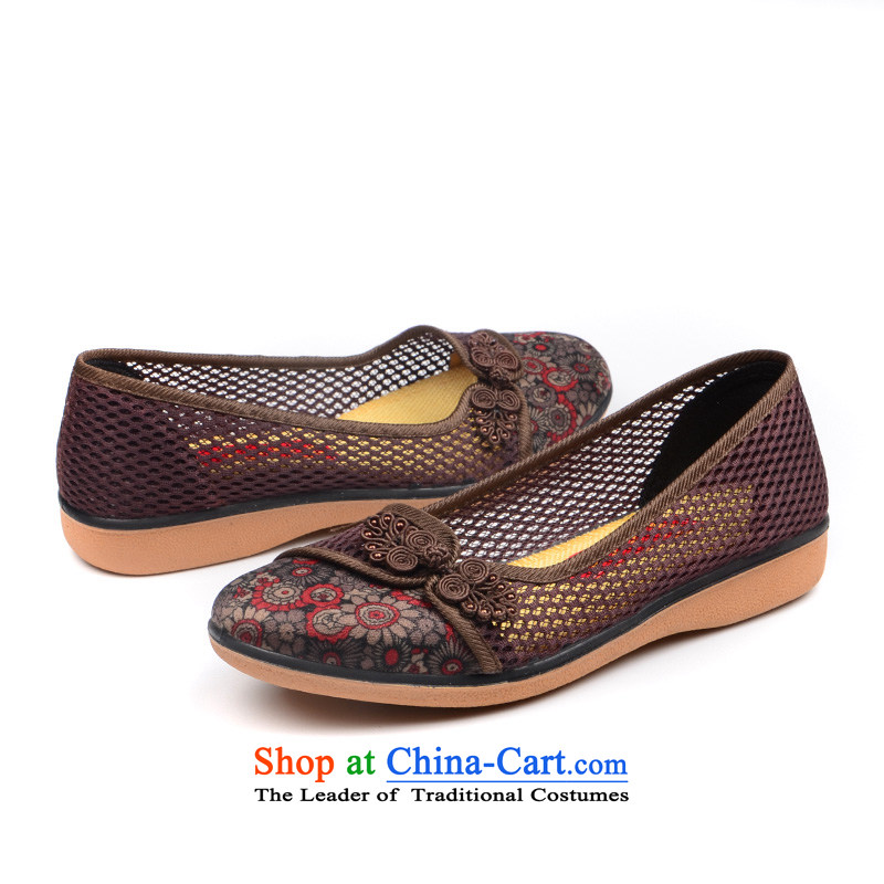 Beijing Morning 2015 Summer of Old Beijing mesh upper women mesh single shoes of older persons in the low-cut shoe grandma mother shoe wear summer anti-slip Classic red 42, Beijing Morning shopping on the Internet has been pressed.