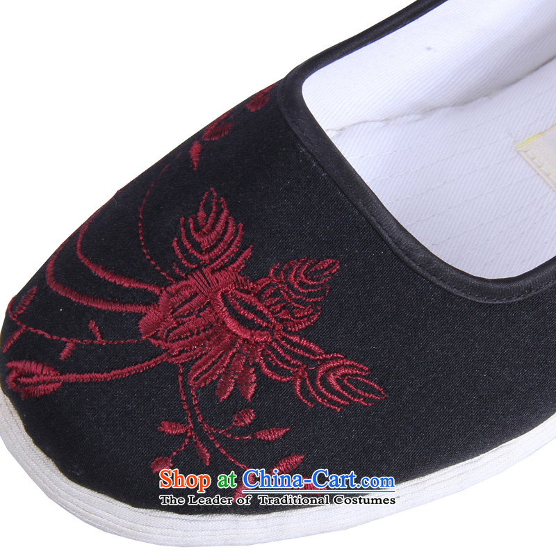 The Thai and source of Old Beijing mesh upper with classic national orchids embroidery female cloth shoes breathability and comfort women shoes manually embroidered ground cloth sewing bottom black 37-tae leisure shoes and source , , , shopping on the Int