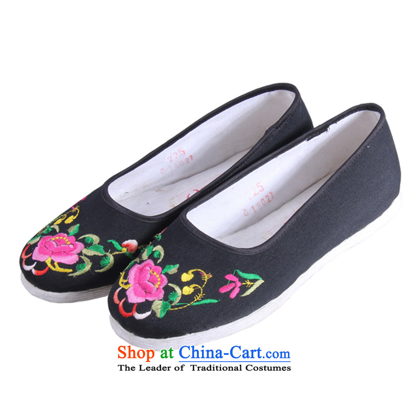 The Thai and source of Old Beijing classic ethnic embroidery mesh upper female cloth shoes breathability and comfort women shoes manually embroidered ground cloth sewing bottom black 40 leisure shoes and source , , , shopping on the Internet