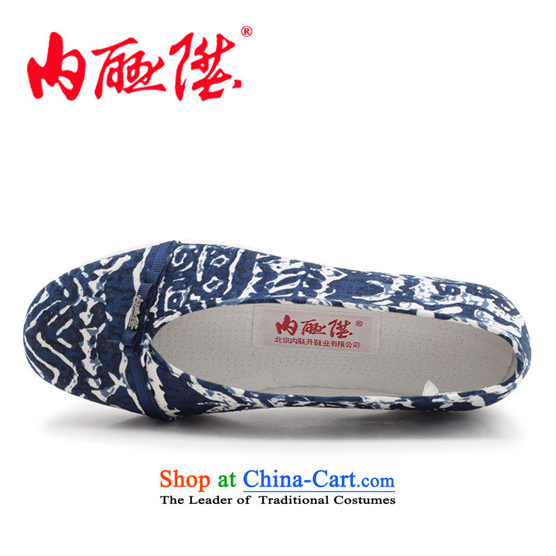 Inline l mesh upper women shoes of Old Beijing mesh upper thousands of bottom water ink connector tip port linen single shoe 8282A new blue 35, inline l , , , shopping on the Internet