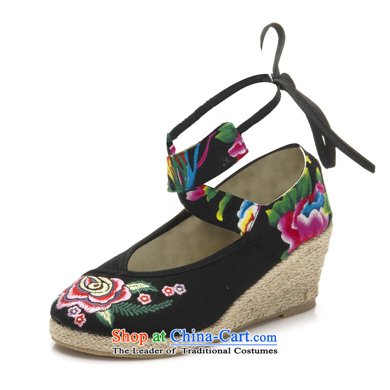 The electoral support C.O.D.- ethnic bride shoes marriage shoes with new red hill slopes of marriage with the embroidered shoes shoes of Old Beijing mesh upper black women?35