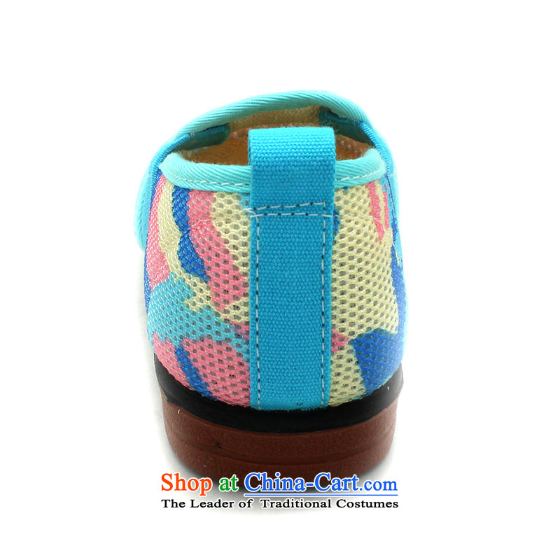 The old-established step-young of Ramadan Old Beijing Summer mesh upper new girls sandals anti-slip wear fashionable BABY CHILDREN SHOES B24-A384 child cold blue 24-step /17cm, code Ramadan , , , shopping on the Internet