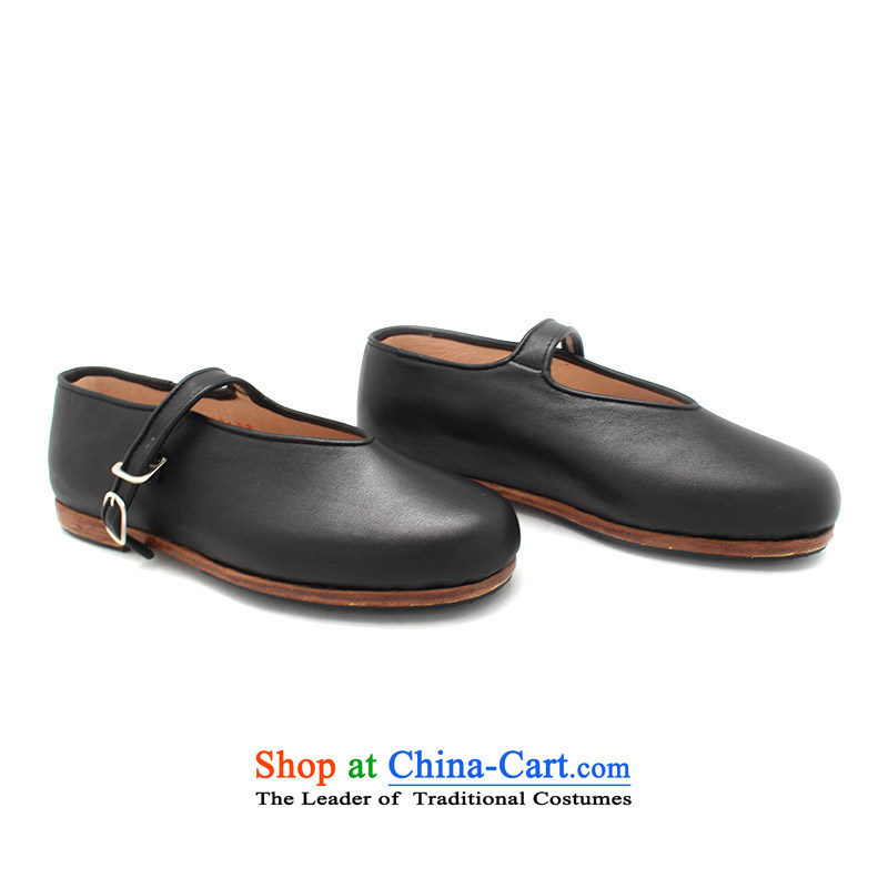 The Chinese old step-Fitr Old Beijing leather shoes female single hand shoe mother Lady's temperament shoes all leather shoe Mulan Black 38, step-by-step-young of Ramadan , , , shopping on the Internet
