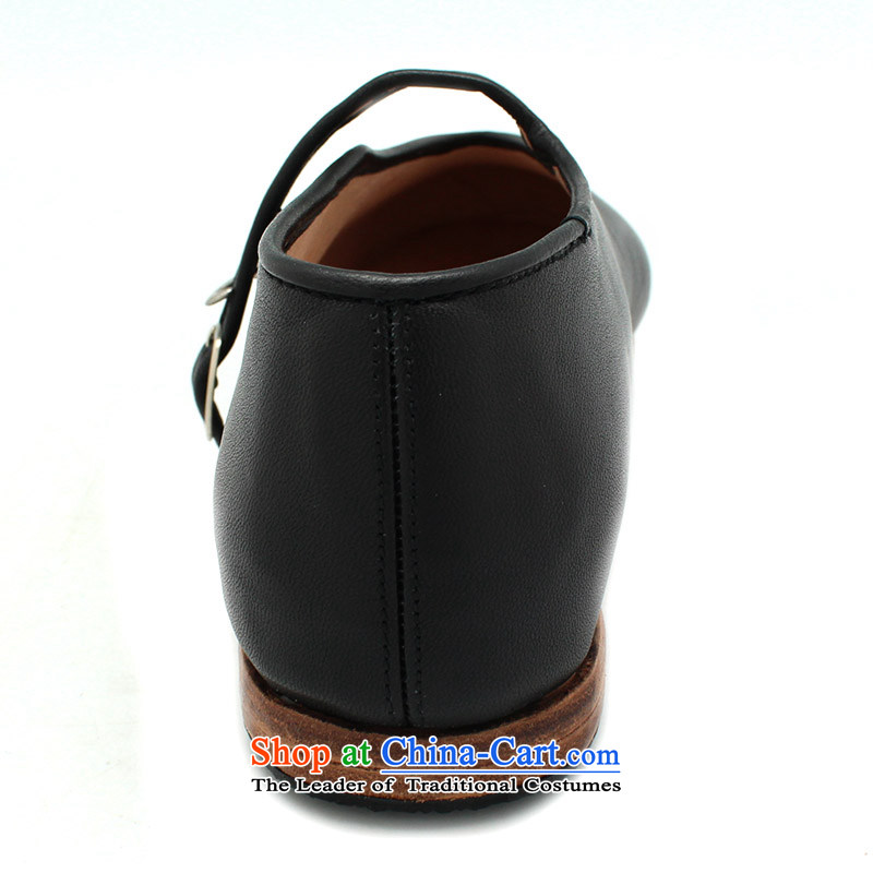 The Chinese old step-Fitr Old Beijing leather shoes female single hand shoe mother Lady's temperament shoes all leather shoe Mulan Black 38, step-by-step-young of Ramadan , , , shopping on the Internet