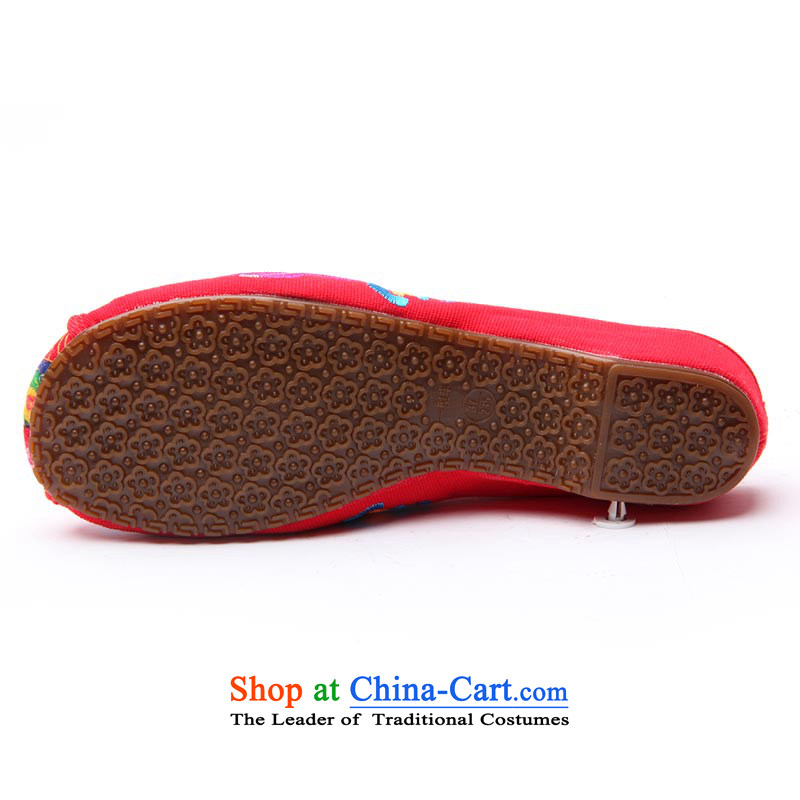 Step Fuxiang of Old Beijing 2015 new home mesh upper Ms. slippers and stylish small slope posted on women shoes 2326-5-1 drill red 36, step-by-step Fuk Cheung shopping on the Internet has been pressed.