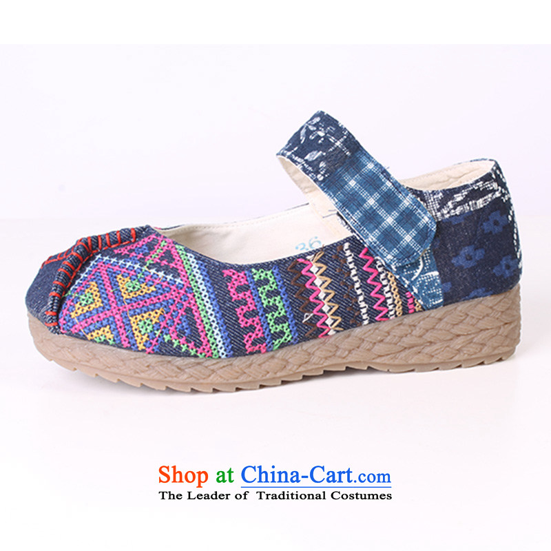 2015 genuine old Beijing single female mesh upper women shoes breathable single shoes with soft, stylish ethnic embroidered shoes 4402 Blue 4403 Cross embroidered 37 small select Large Number, Yong-sung Hennessy Road , , , shopping on the Internet