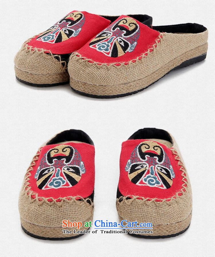 Mesh upper with old Beijing Spring ethnic masks Baotou embroidered slippers leisure cool drag women shoes with red 36 summer flat picture, prices, brand platters! The elections are supplied in the national character of distribution, so action, buy now enjoy more preferential! As soon as possible.