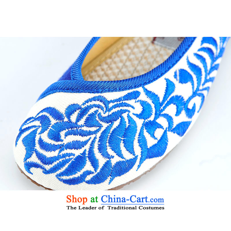 Mesh upper with well the female singles good shoes elegant ethnic porcelain embroidered shoes comfortable shoes breathable small slope behind with increasing traditional buckle straps embroidered shoes , 34 Kai Fuk B282-07 JIAFU () , , , shopping on the I