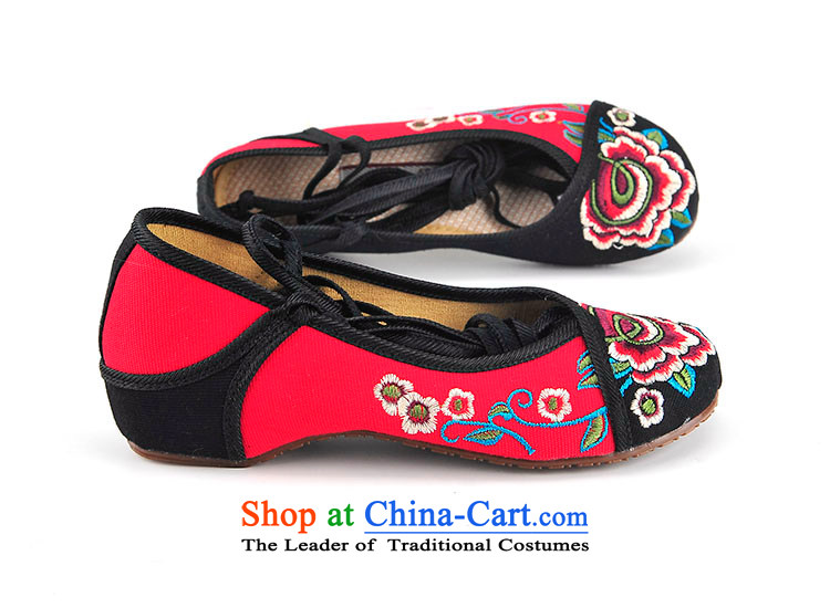 Better well women shoes spell-mesh upper embroidered womens single shoe beef tendon bottom small slope behind with increased 3.5 cm leg straps embroidered shoes of ethnic leisure shoes B525A62 red and green 35 pictures, prices, brand platters! The elections are supplied in the national character of distribution, so action, buy now enjoy more preferential! As soon as possible.