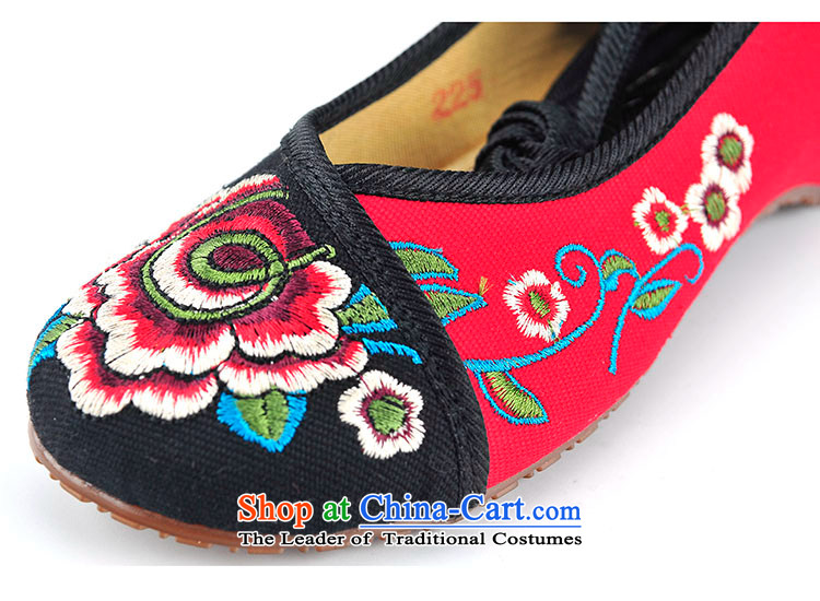 Better well women shoes spell-mesh upper embroidered womens single shoe beef tendon bottom small slope behind with increased 3.5 cm leg straps embroidered shoes of ethnic leisure shoes B525A62 red and green 35 pictures, prices, brand platters! The elections are supplied in the national character of distribution, so action, buy now enjoy more preferential! As soon as possible.