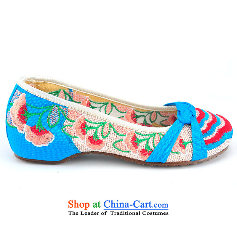 Mesh upper with well the female singles good shoes embroidered shoes comfortable Oxford soft bottoms small slope with 3.5 cm package with stylish shoe increased within China wind retro Fashion Shoes?B525A73 estimated?38