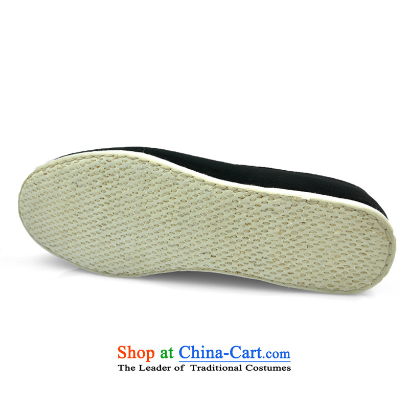 Uterine Old Beijing mesh upper end of thousands of women shoes of ethnic traditional hand embroidered shoes in the foot of the old-age pension mesh upper mother shoes, casual women shoes bottom cloth black  40-uterine gongnei (shopping on the Internet has