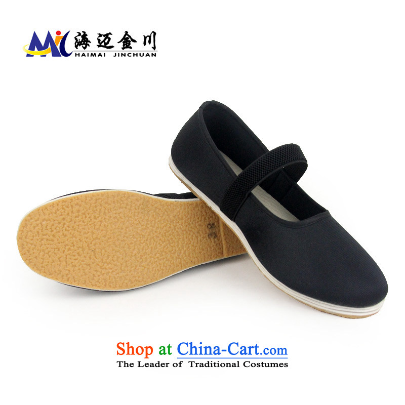 The Mai Jinchuan Old Beijing mesh upper spring cloth shoes bottom thousands of non-slip surface film flat shoe Ms. spring and autumn in spring and autumn mesh upper with elastic band of older square Dance Shoe 090 thousand women shoes bottom Tier 37, Hai