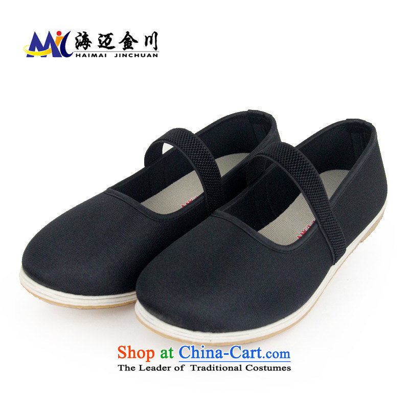 The Mai Jinchuan Old Beijing mesh upper spring cloth shoes bottom thousands of non-slip surface film flat shoe Ms. spring and autumn in spring and autumn mesh upper with elastic band of older square Dance Shoe 090 thousand women shoes bottom Tier 37, Hai