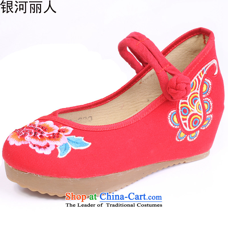 Summer 2015 new old Beijing mesh upper for women increased within national wind belt buckle 0027 0027 Red 35