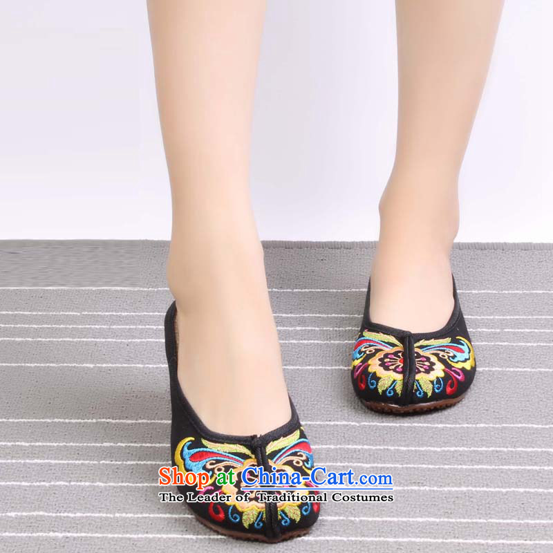 Support for the new payment on delivery of Old Beijing increased within the mesh upper women slippers embroidered shoes breathable women shoes 1902 1902 Black?38