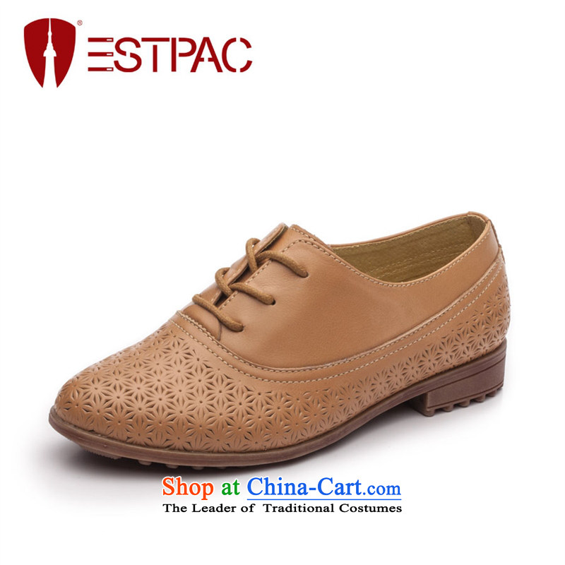 Ipswich-three in 2014 carved stylish single shoe female head layer cowhide flat with a pointed to the British air-BLOK Oxford shoes D37 Gray 38, Ibrahim (estpac) , , , shopping on the Internet