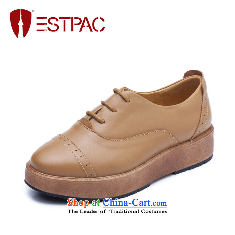 Ibrahim England autumn wind single shoe flat shoe leather point strap thick platform shoes, casual women shoes, Brown 39 H03 (estpac Ibrahim) , , , shopping on the Internet