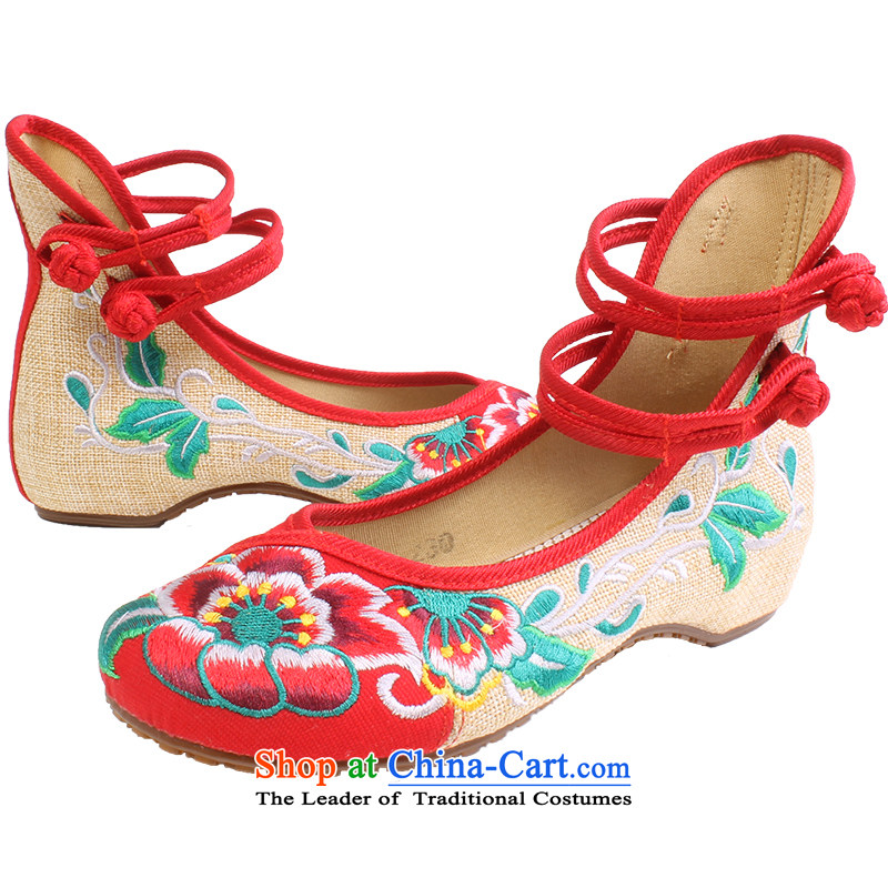 Mesh upper with old Beijing women shoes with dual mesh upper increased within square dancing shoes mother shoe embroidered shoes women shoes 0001 0001 red 40, Yong-sung Hennessy Road , , , shopping on the Internet
