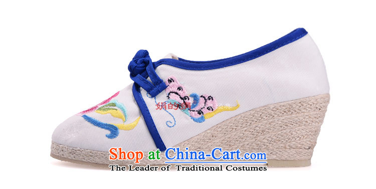 The silk autumn old Beijing mesh upper ethnic embroidered shoes with retro blue-slope the the high-heel shoes 818-17 single leisure white 38 pictures, prices, brand platters! The elections are supplied in the national character of distribution, so action, buy now enjoy more preferential! As soon as possible.