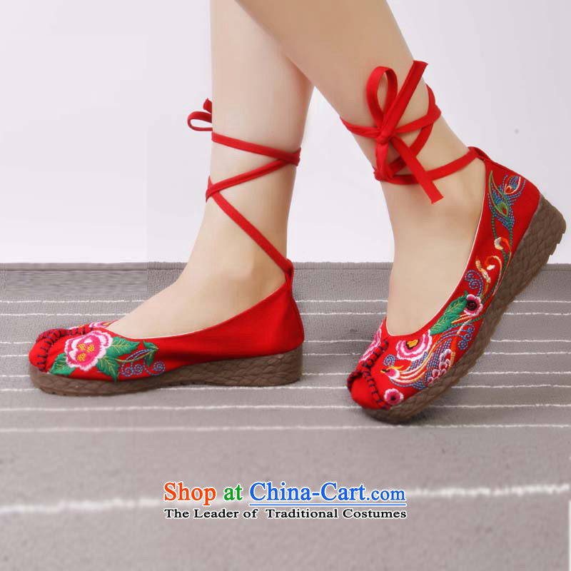 Support C.o.d. genuine old Beijing Phoenix opera Peony embroidered shoes women shoes to the tether strap soft bottoms womens single shoe 4404 4404 39 (for the 38 Red Foot wear, Yong-sung Hennessy Road , , , shopping on the Internet