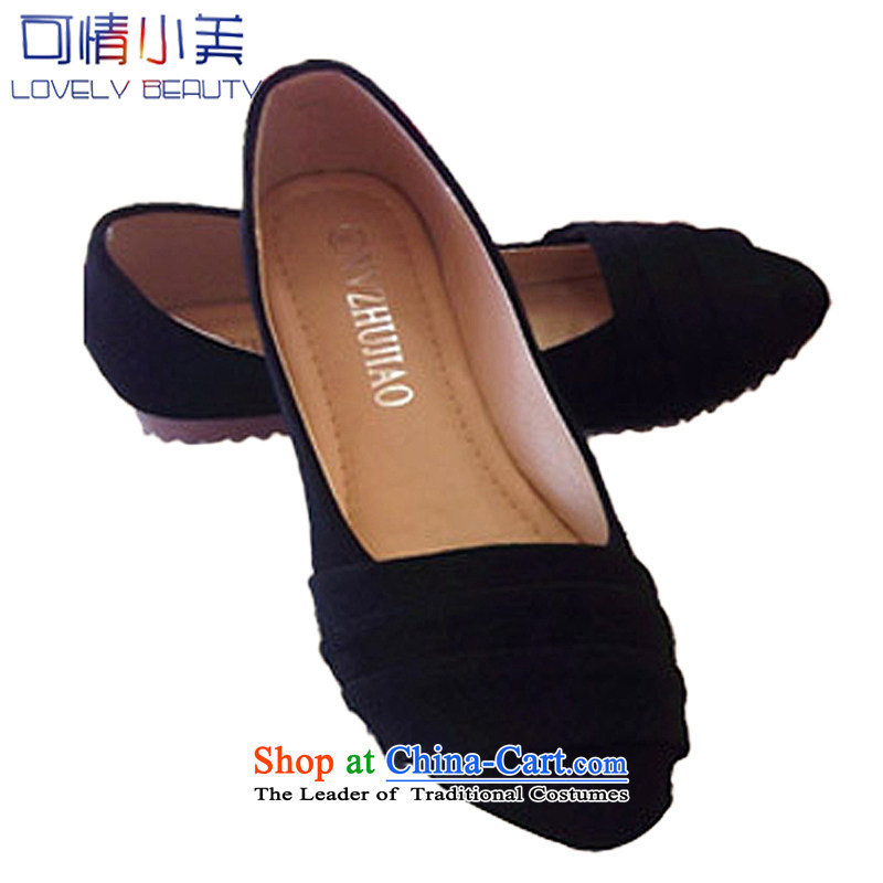 Is small and the old Beijing red mesh upper with a flat bottom shoe points female comfortable soft bottoms CXY01 CXY01 marriage shoes black 36