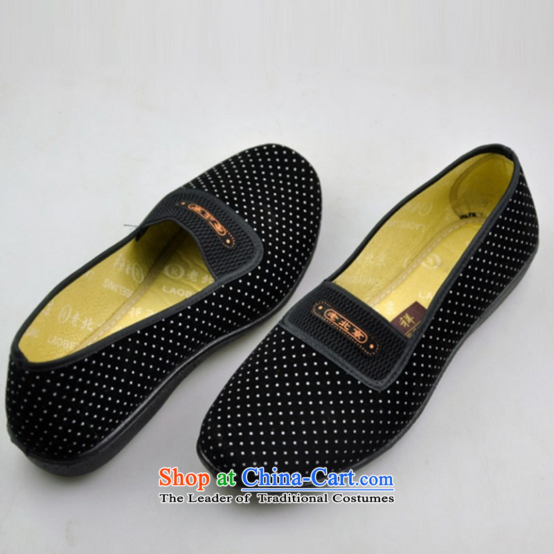 2015 new embroidered shoes comfortable non-slip in older mesh upper butterfly embroidered shoes breathable women shoes Y113YZ black _ white point?34