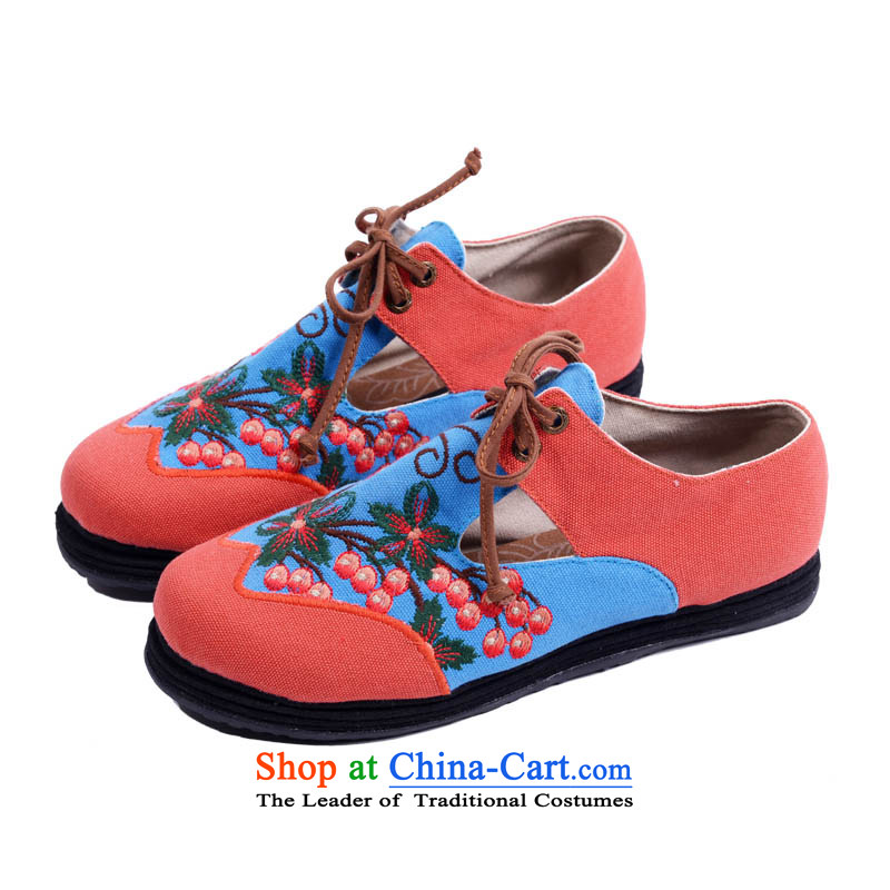 Hon-dance genuine traditional old Beijing thousands of Bottom shoe mesh upper tether engraving soft and comfortable shoes of ethnic manual single leisure shoes orange 37, Han Lin Lang dance , , , shopping on the Internet