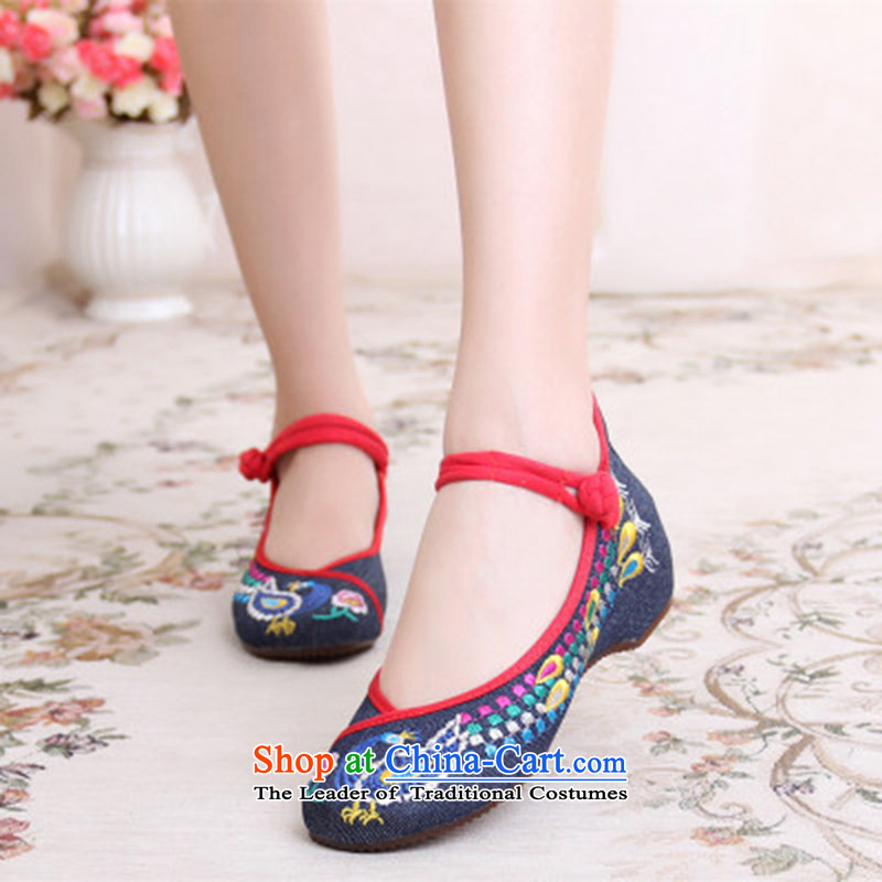 Oriental Kai Fei 2015 the new beef tendon bottom embroidered shoes of Old Beijing Phoenix mesh upper ethnic embroidered shoes mother shoe square Dance Shoe Black Phoenix 37, East Kai Fei (DONGFANGKAIFEI) , , , shopping on the Internet