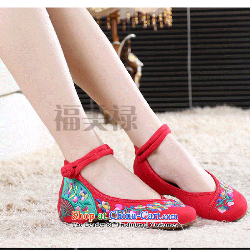 Kai Fei 2015 Oriental new stylish ethnic increased within the embroidered shoes of Old Beijing Dance Single Shoes Plaza shoes comfortable mother women shoes red 37, East Kai Fei (DONGFANGKAIFEI) , , , shopping on the Internet