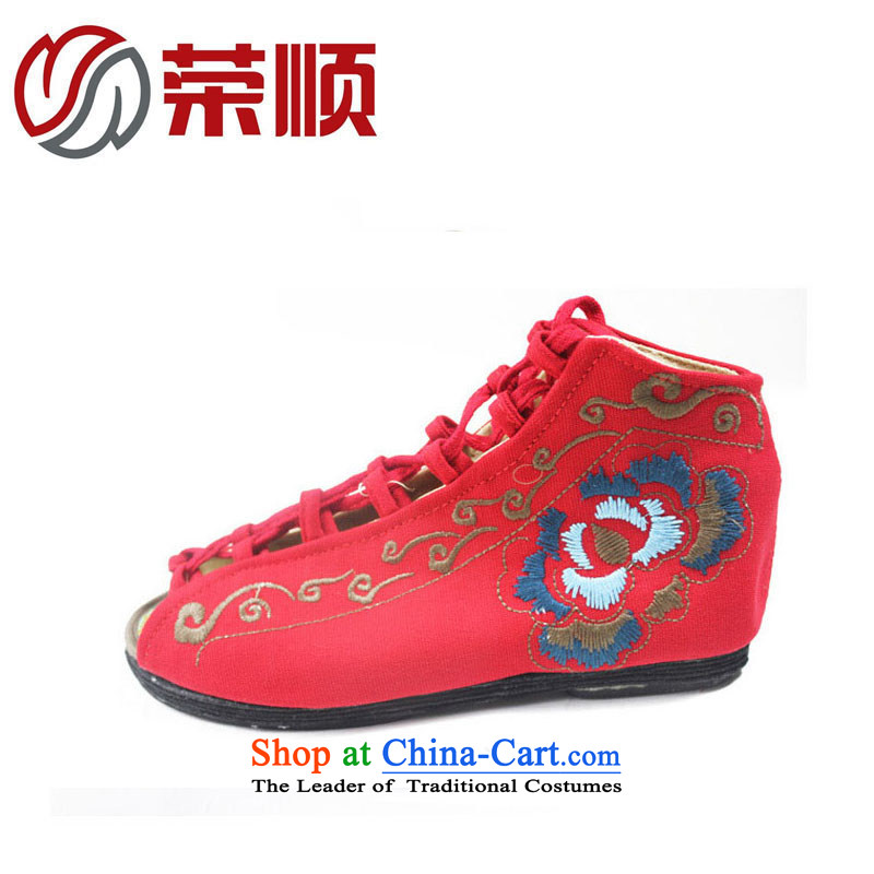 2015 new old Beijing women shoes single shoe mesh upper summer breathable mesh upper with thousands of bottom leisure fish tip sandals traditional ethnic wind embroidered shoes Red Wing Shun , , , 36, 1311 Online Shopping